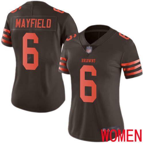 Cleveland Browns Baker Mayfield Women Brown Limited Jersey 6 NFL Football Rush Vapor Untouchable